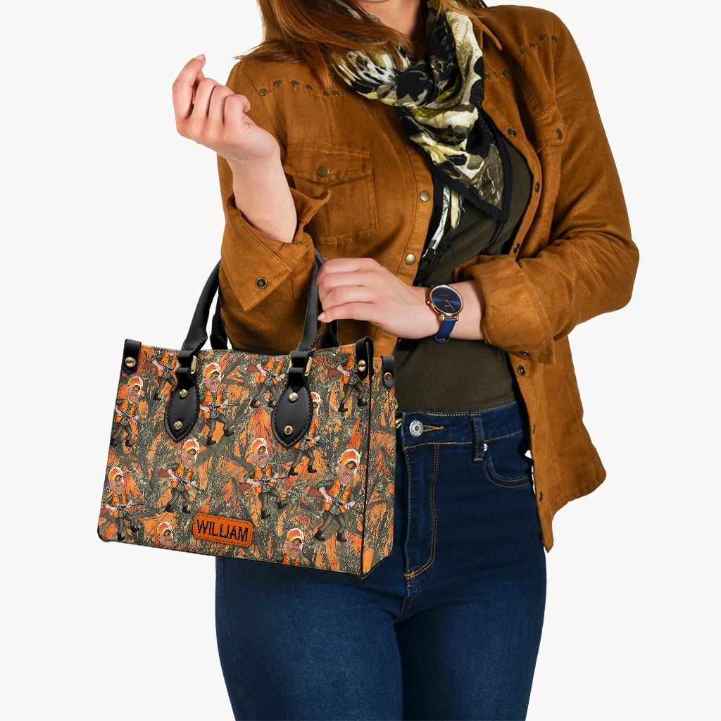 Photo Inserted Hunter - Personalized Hunting Leather Handbag