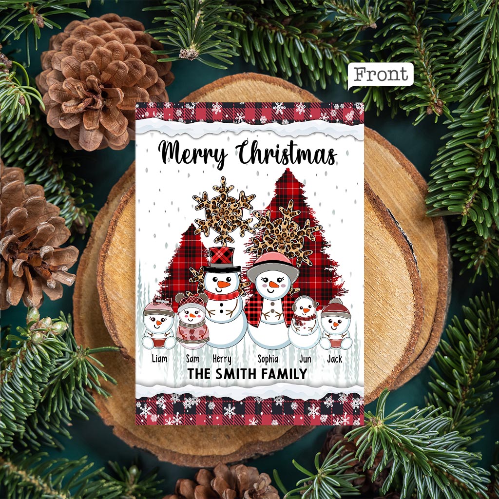 Fröhliche Weihnachten, Schneemann – personalisierte QR-Grußkarte