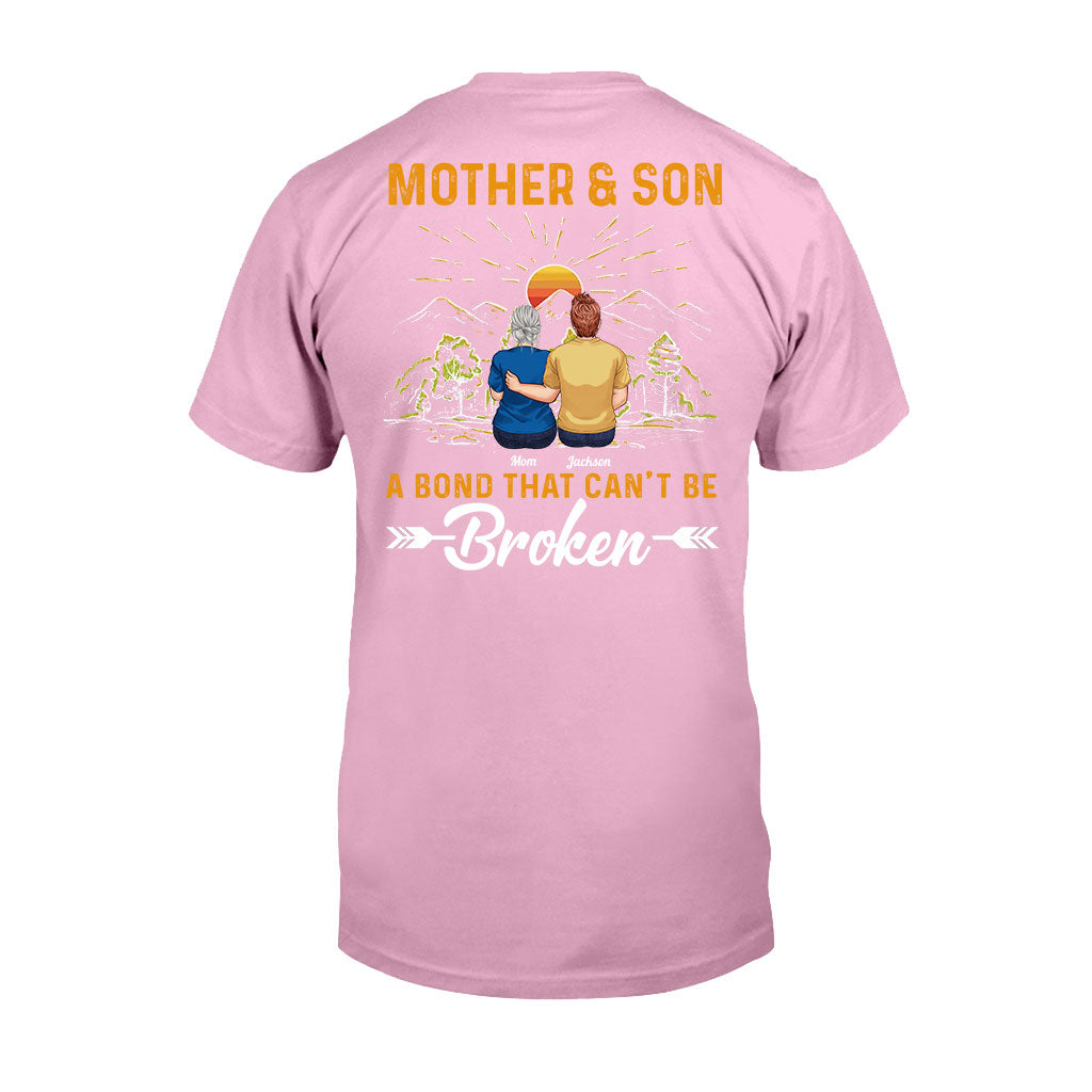 Mutter und Sohn – ein unzerbrechliches Band – personalisiertes Mutter-T-Shirt und Hoodie