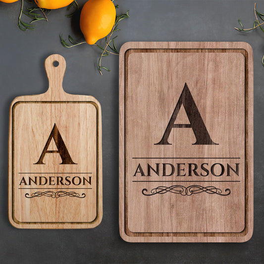 Graviertes Holzschneidebrett – Personalisiertes Kochschneidebrett