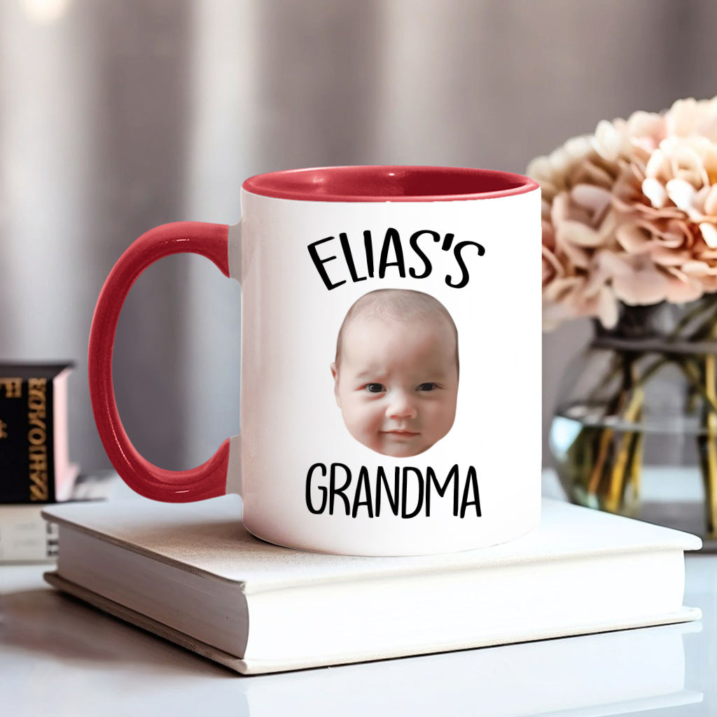 Individuell gestaltete Tasse mit Baby-/Kindergesicht – personalisierte Tasse mit Neugeborenen-Akzent