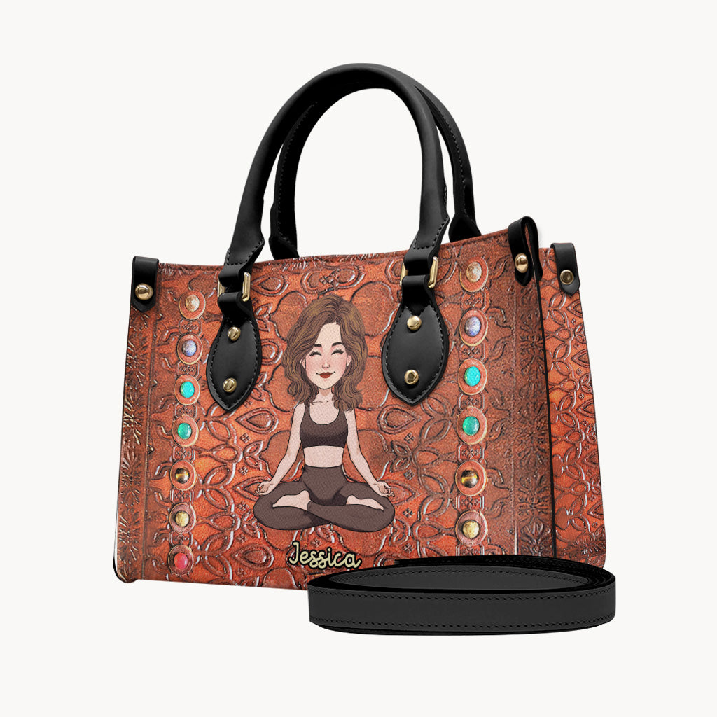 Namaste - Personalisierte Yoga-Lederhandtasche