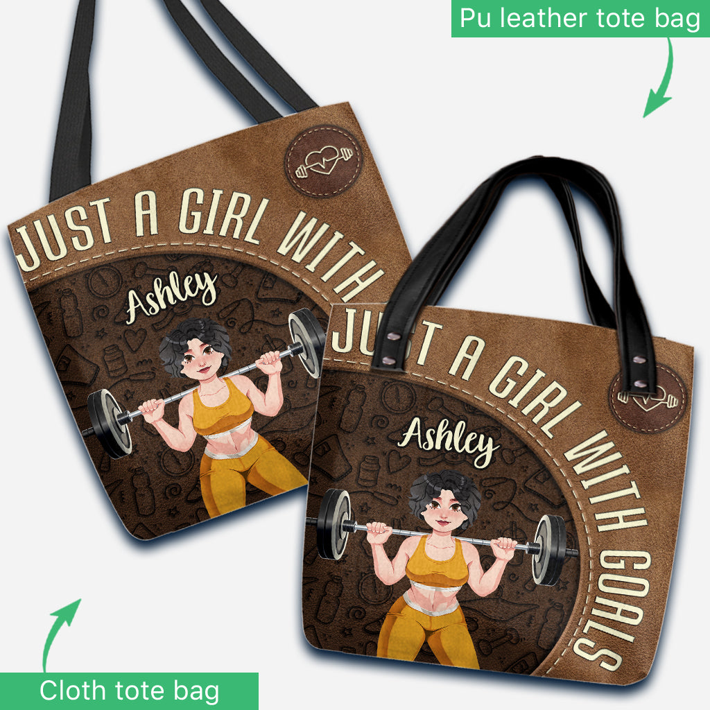 Einfach ein Mädchen mit Zielen – Personalisierte Fitness-Tragetasche