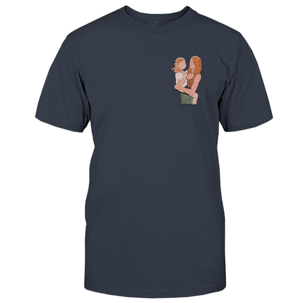 Individuelles 2D-Foto – Personalisiertes T-Shirt mit Mutterstickerei