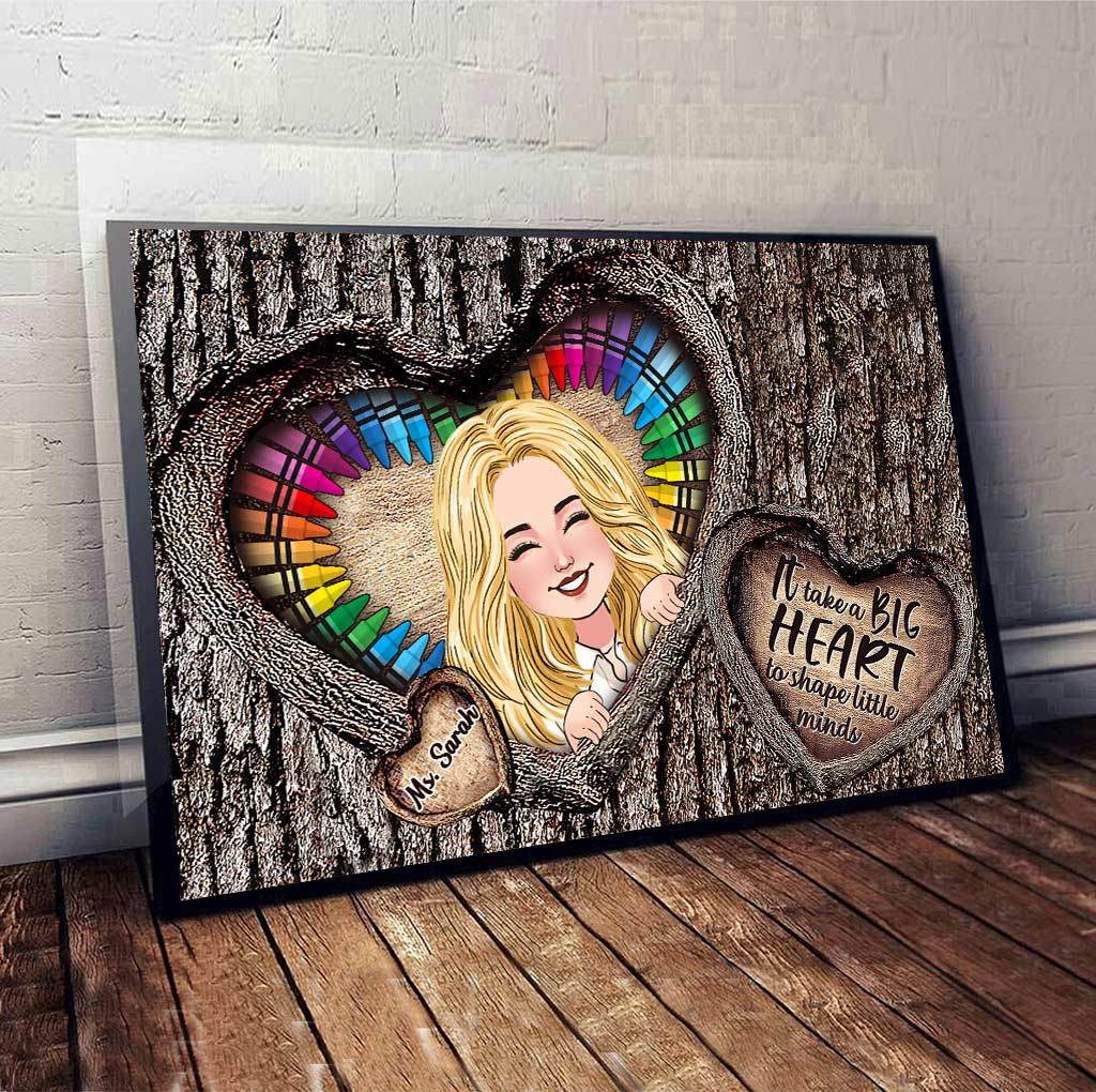 Es braucht ein großes Herz – Personalisierte Leinwand und Poster für Lehrer