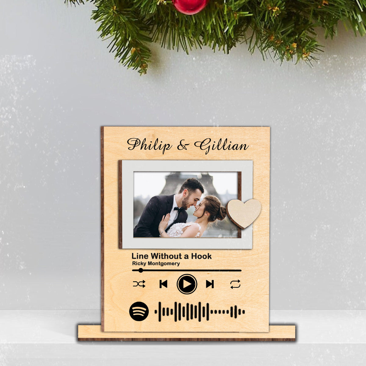 Unser Lied – Personalisiertes, dreistöckiges, großes, freistehendes Poster für Paare