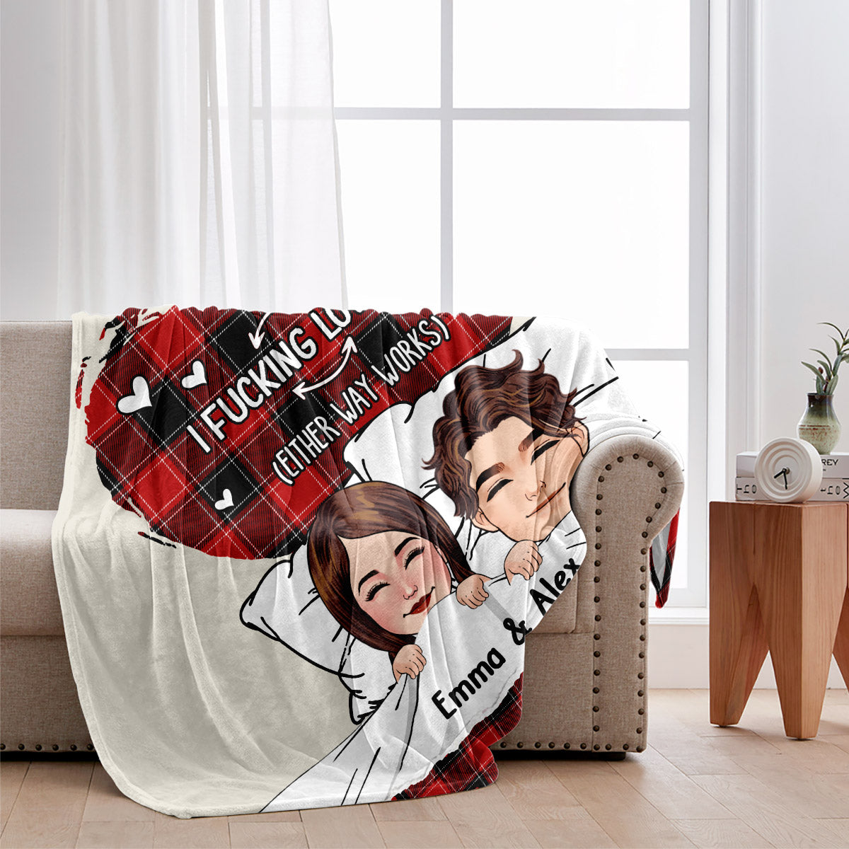 Ich liebe dich – Personalisierte Pärchendecke