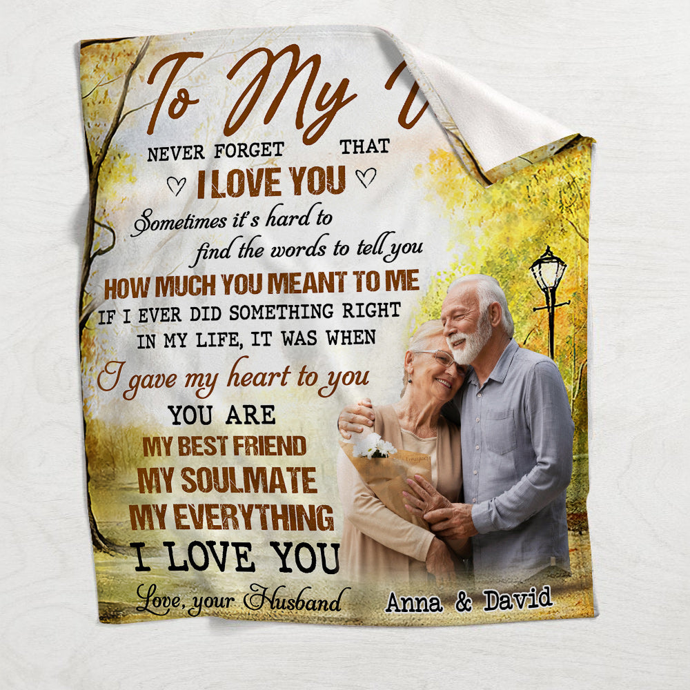 Vergiss niemals, dass ich dich liebe – Personalisierte Partnerdecke