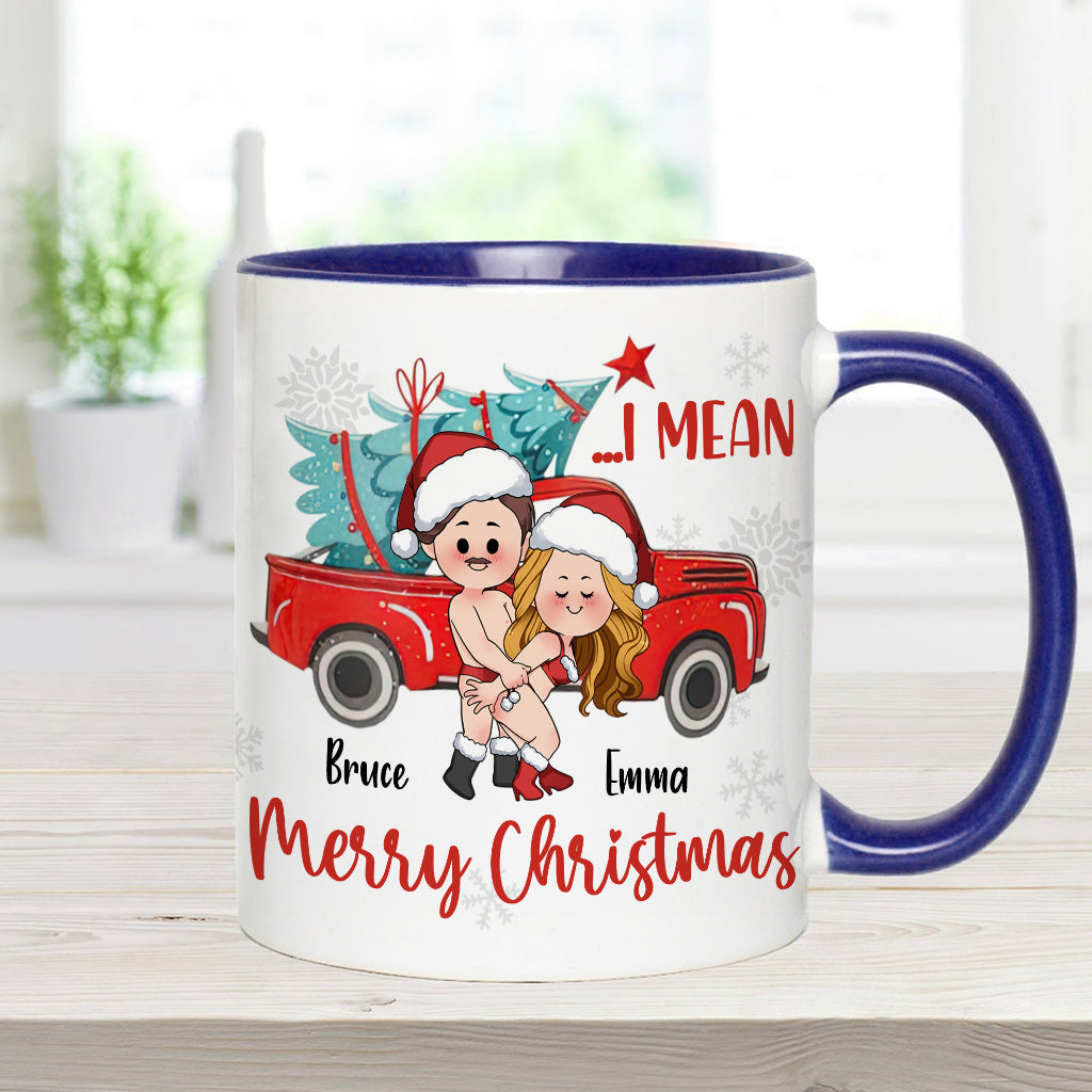 „Bend Me Over I Mean Merry Christmas“ – personalisierte Tasse für Paare