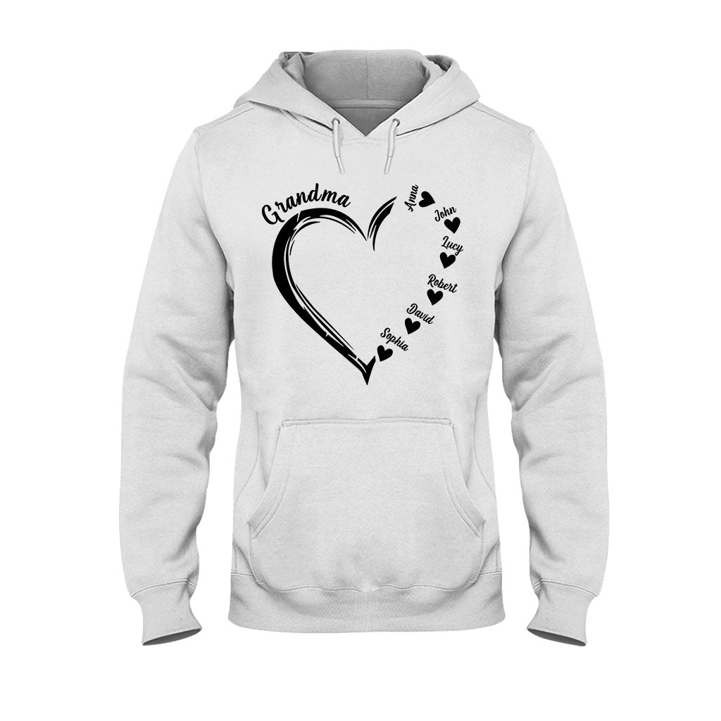 Grandma Heart - Personalized Grandma T-shirt And Hoodie