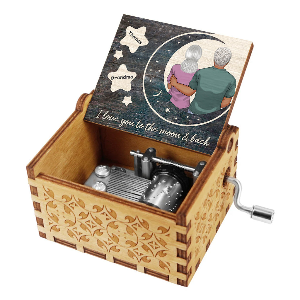 Ich liebe dich – Geschenk für Mama, Tochter, Sohn, Enkelin, Enkel, Oma – Personalisierte Spieluhr mit Handkurbel