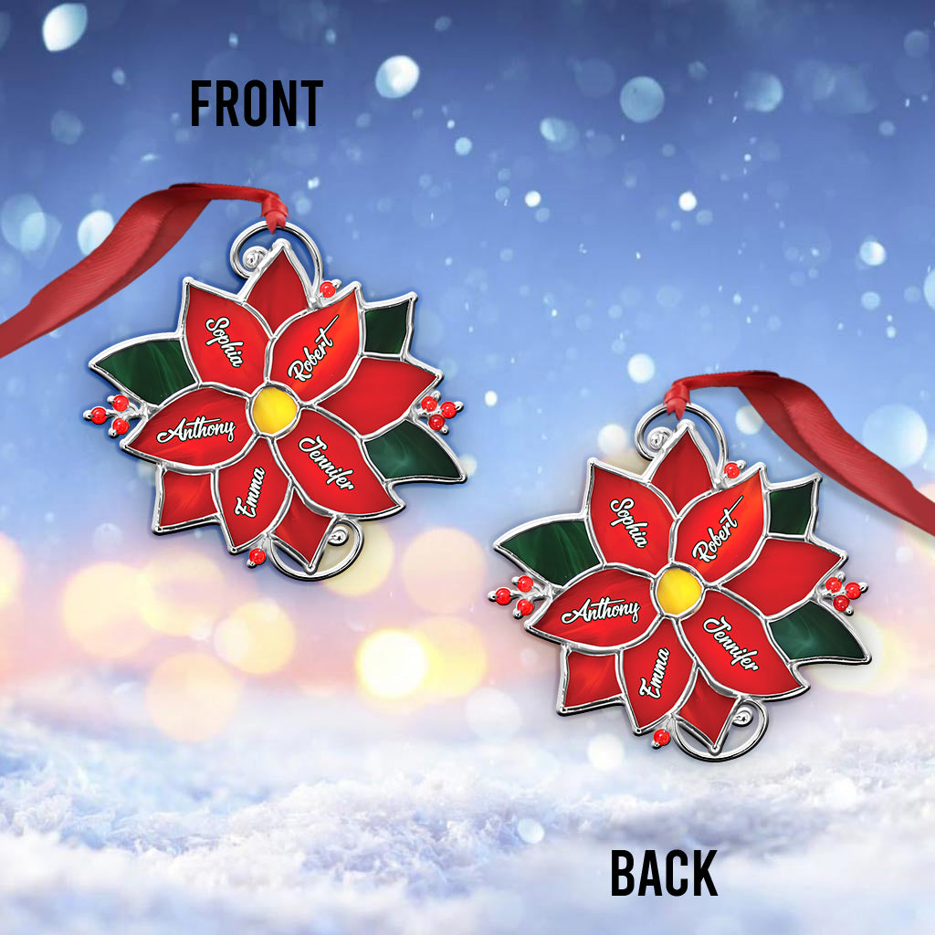 Weihnachtsblumen für die Familie – personalisierter Familienschmuck