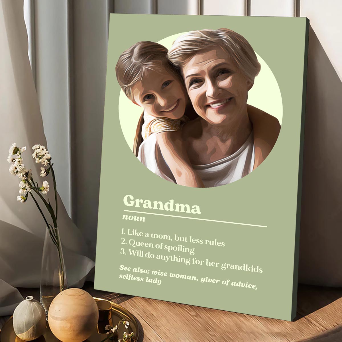 Oma-Porträt – Definition – Personalisierte Oma-Leinwand und Poster