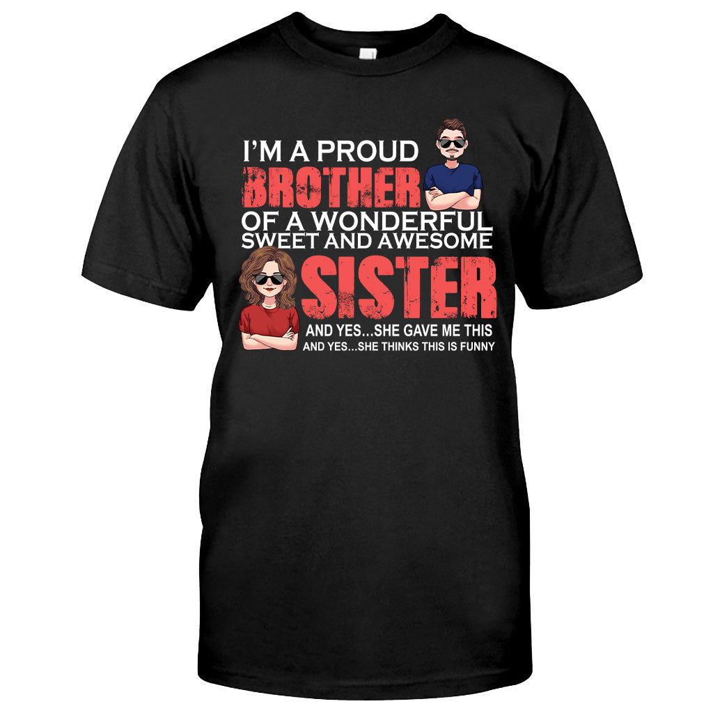 Ich bin ein stolzer Bruder – personalisiertes Geschwister-T-Shirt & Hoodie