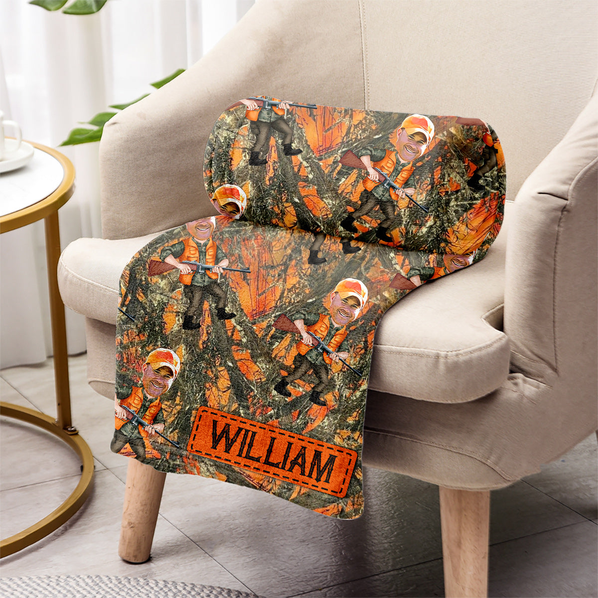Foto eingefügter Jäger - Personalisierte Jagddecke