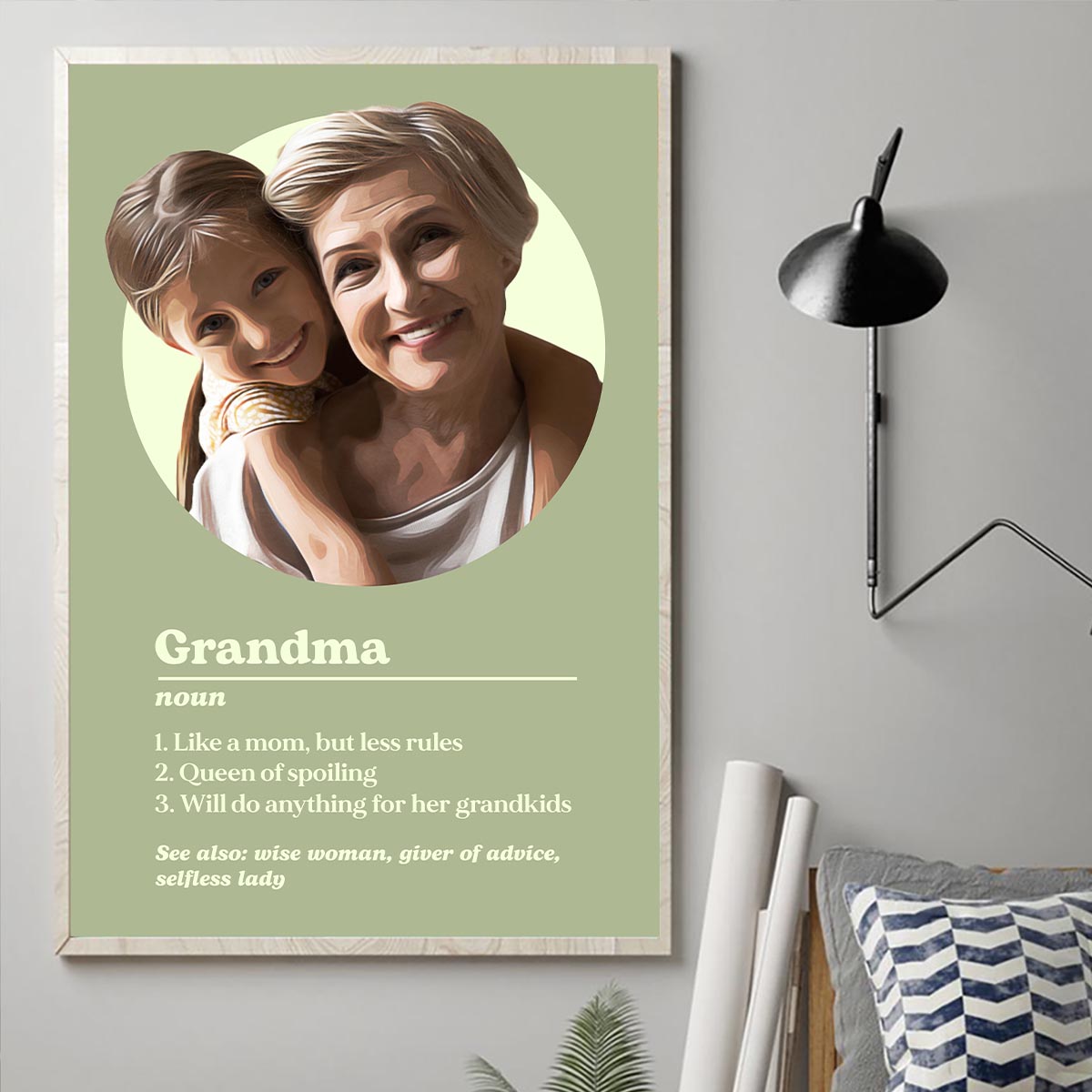 Oma-Porträt – Definition – Personalisierte Oma-Leinwand und Poster
