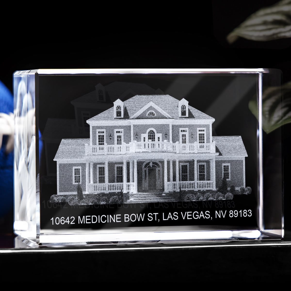 Housewarming Decor - Personalized Housewarming Laser Engraving 3D Cuboid Shaped Crystal Lamp