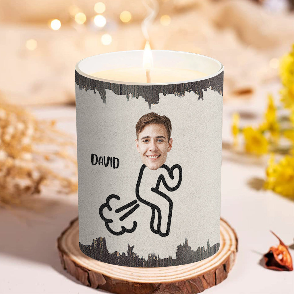 Furzlöscher – Geschenk für Papa, Oma, Opa, Mama, Onkel, Tante, Sohn, Tochter, Bruder, Schwester, Enkelin, Enkel, Ehemann, Ehefrau, Freund, Freundin, Freund – Personalisierte Kerze mit Holzdeckel