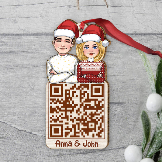 Weihnachtspaar-QR-Code – Personalisierter Weihnachtsschmuck für Paare