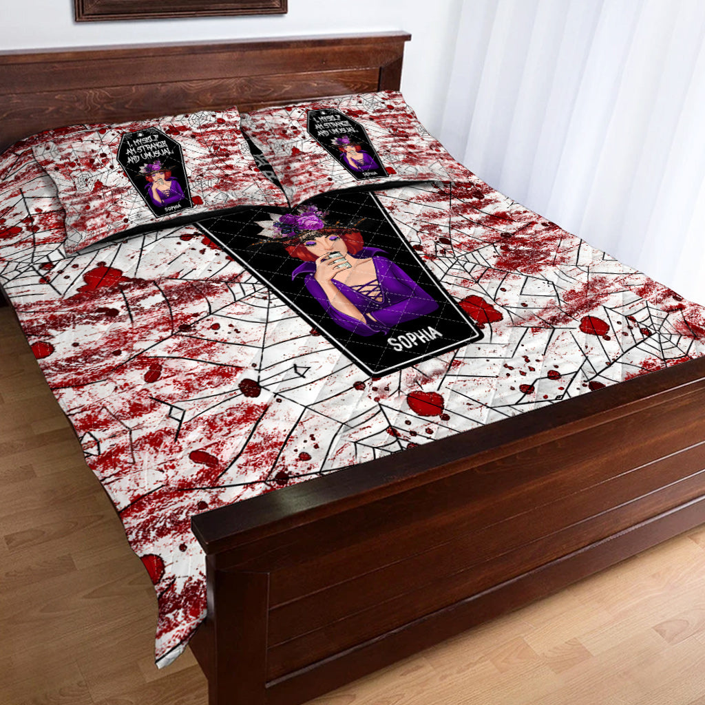 Ich selbst bin seltsam und ungewöhnlich – personalisiertes Hexen-Quilt-Set