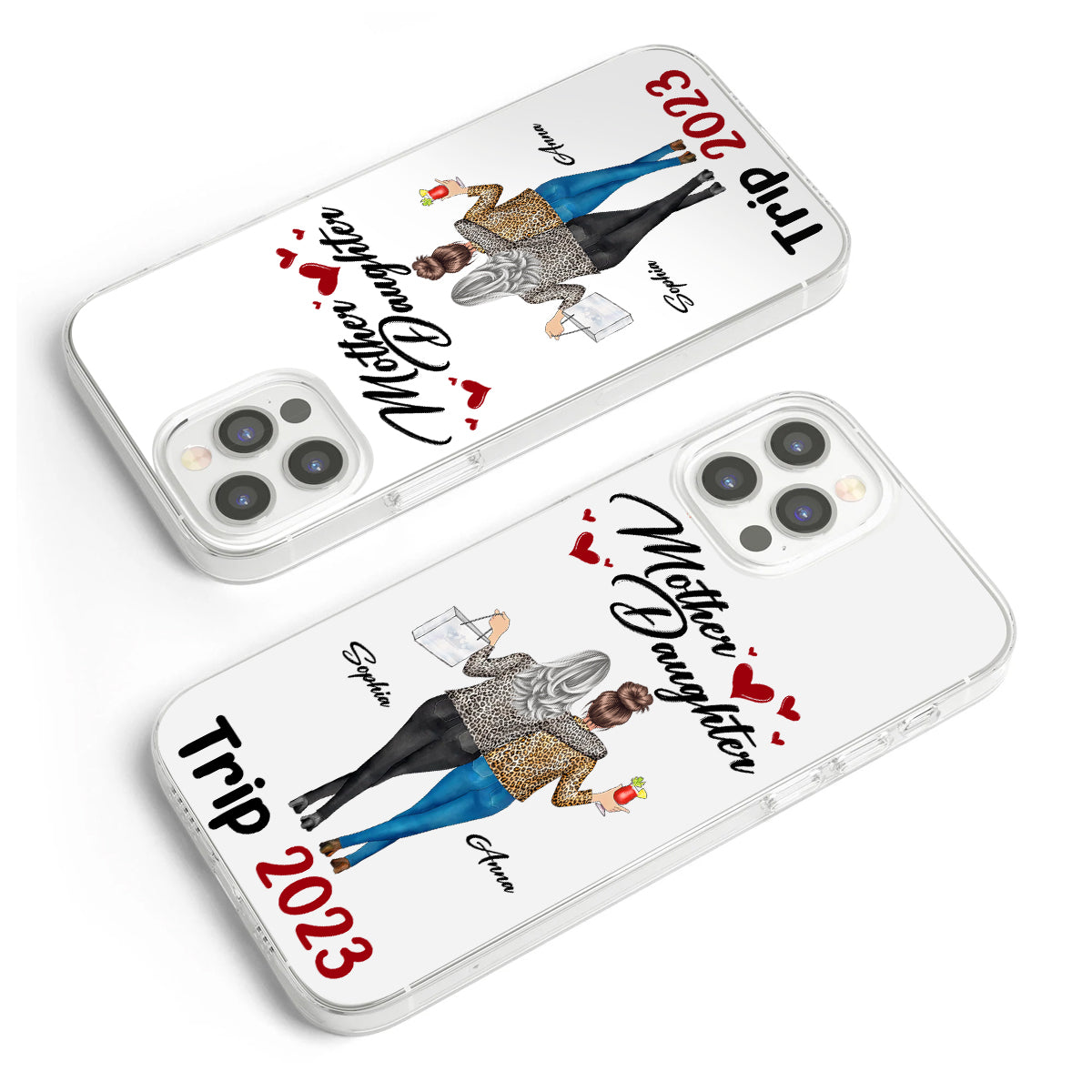 Liebe Pferde – Personalisierte transparente Handyhülle für Mütter