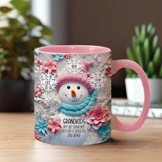 Grandkids Are Like Snowflakes - Gift for grandma - Personalized Accent Mug