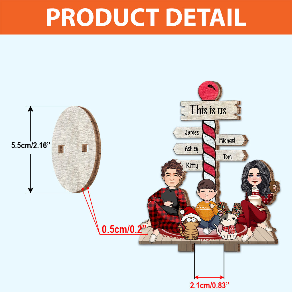 Das sind wir – Personalisierte, freistehende Holzplakette für die Familie
