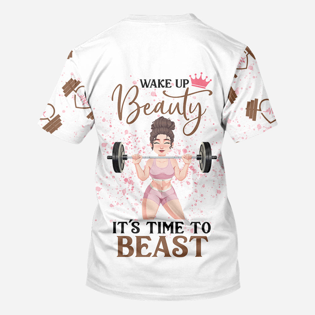 Wake Up Beauty – Personalisiertes Fitness-Shirt