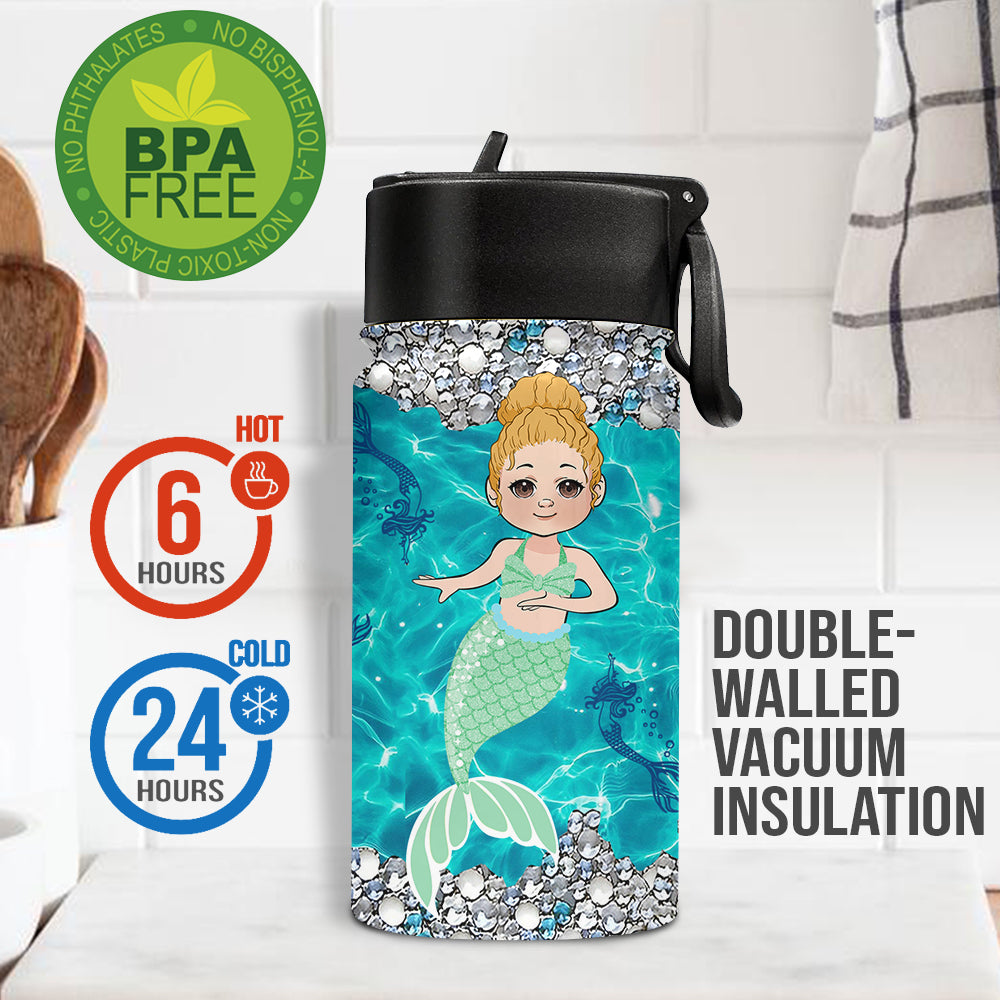 Little Mermaid - Personalized Family Kids Water Bottle