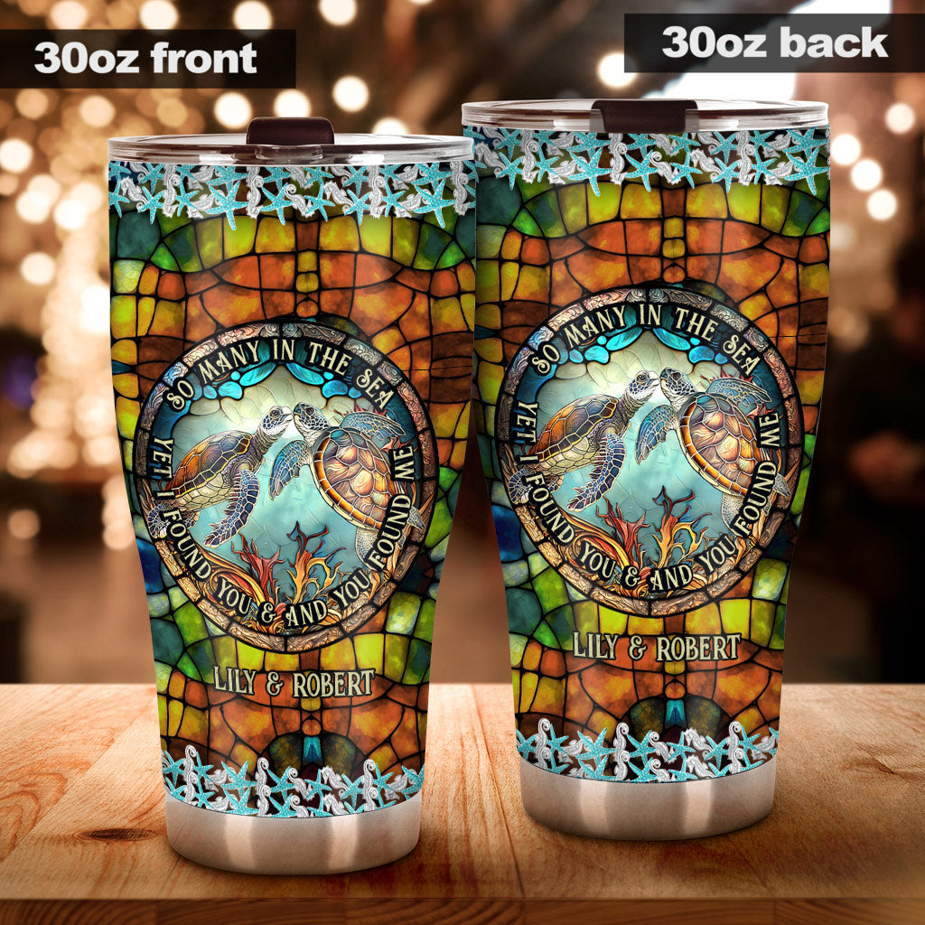 So viele im Meer - Personalisierter Schildkröten-Trinkbecher