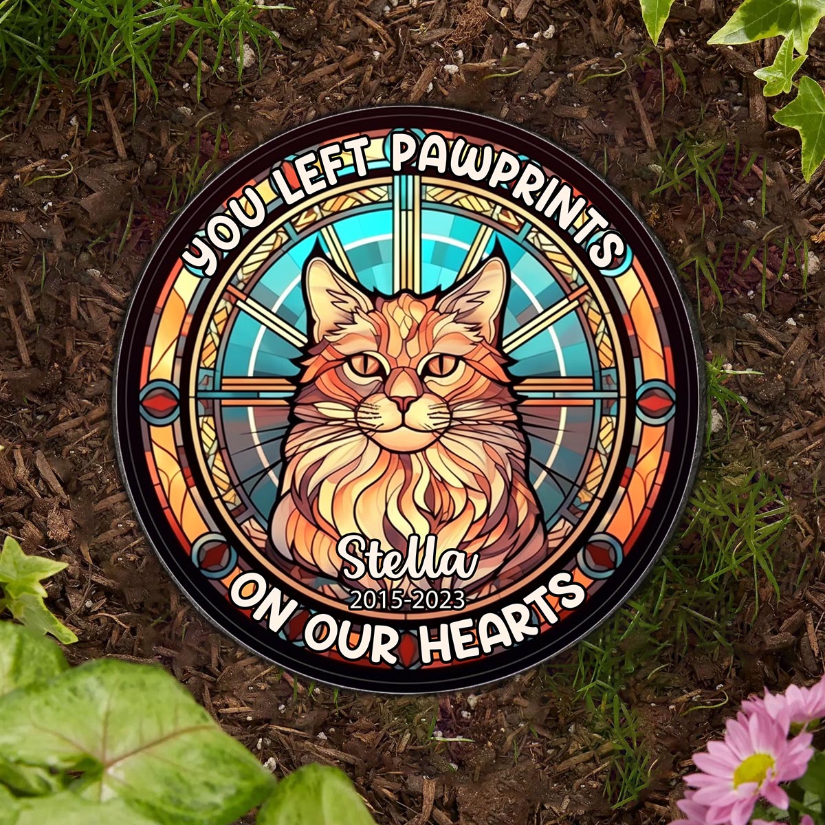 You Left Paw Prints On My Heart - Personalized Dog Round Shaped Stone
