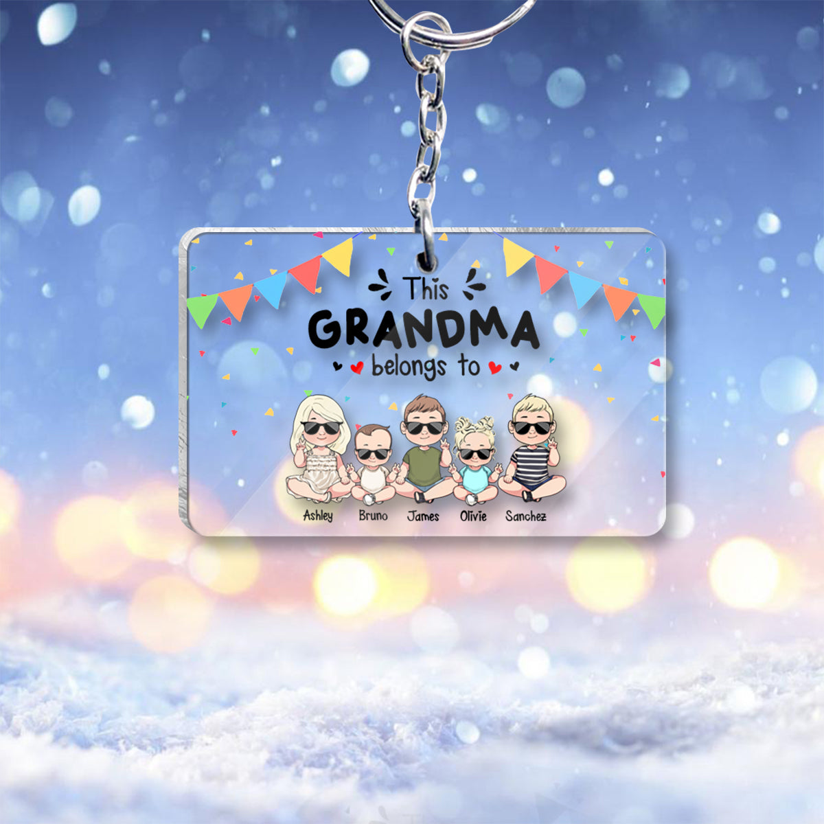 My Favorite People - Gift for grandpa, grandma, brother, sister, mom, dad, uncle, aunt - Personalized Keychain