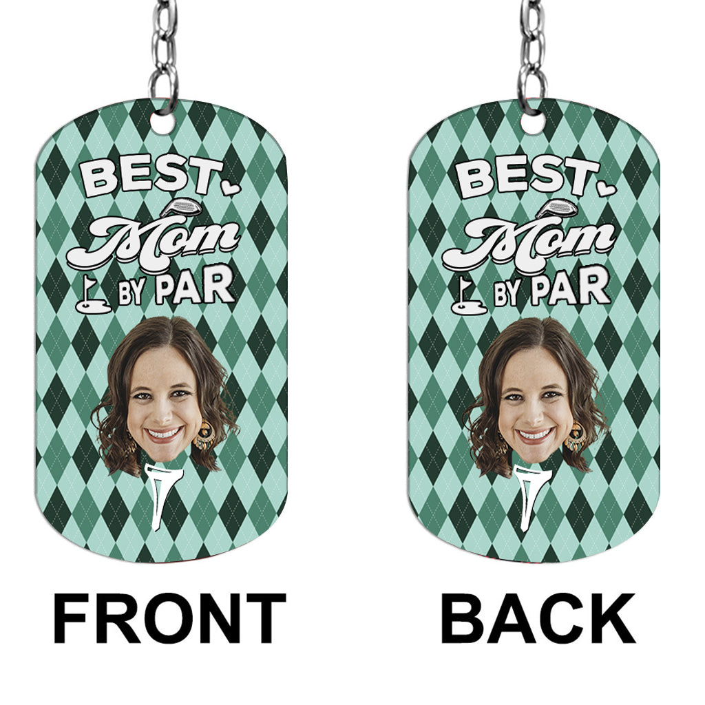 Best Dad By Par - Golf gift for dad, him, boyfriend, husband, grandpa - Personalized Stainless Steel Keychain