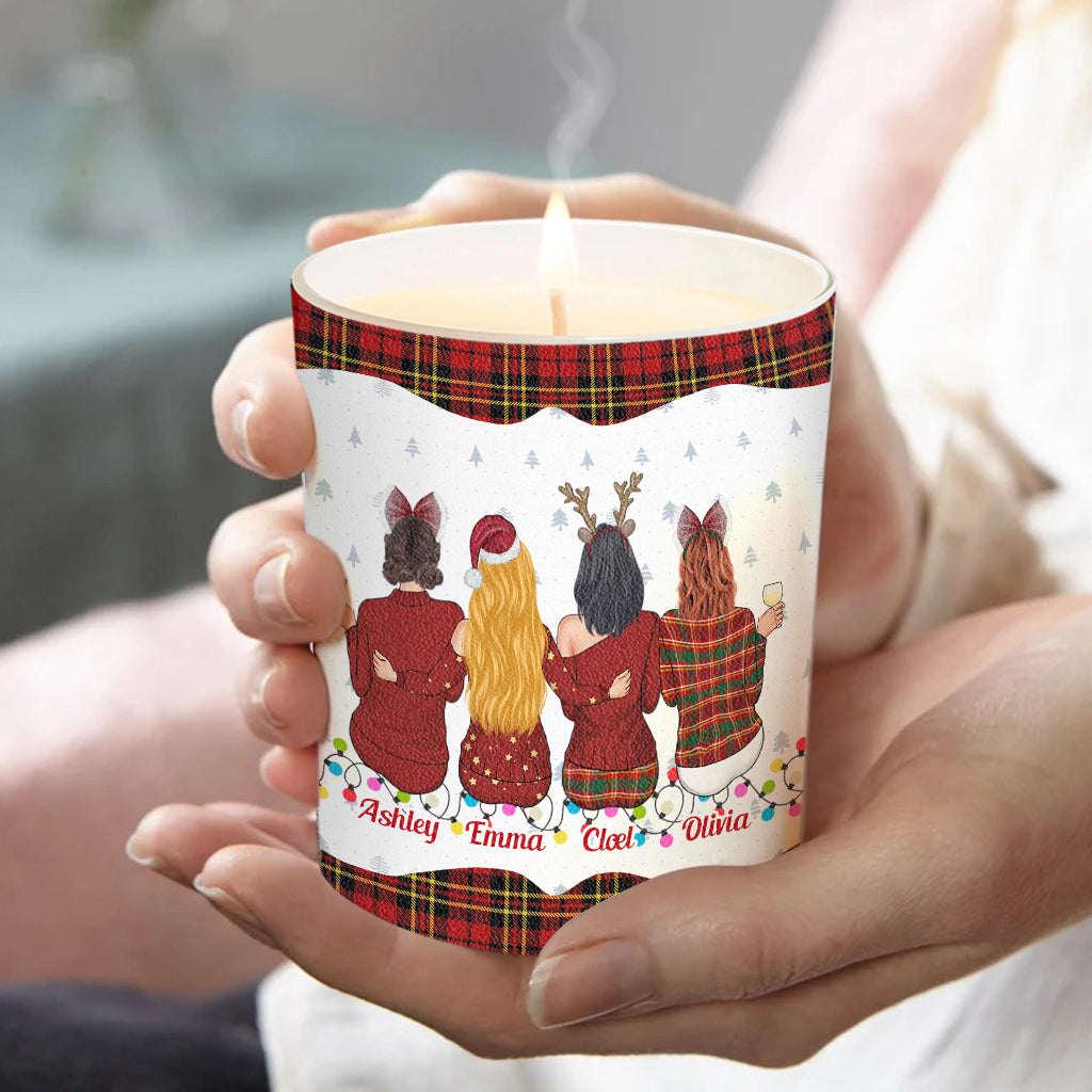 Kollegen sind wie Weihnachtslichter – Personalisierte Kollegenkerze mit Holzdeckel