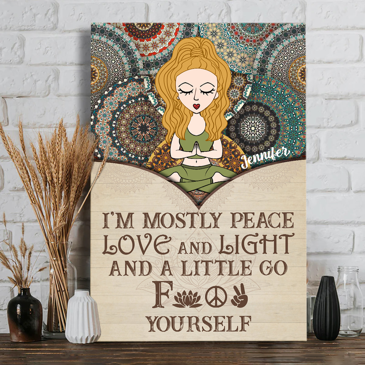 I'm Mostly Peace - Personalized Yoga Canvas And Poster