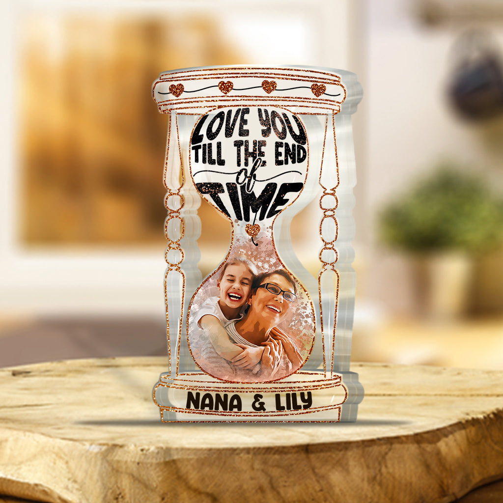 Bis ans Ende der Zeit – Personalisierte, individuell geformte Acrylplakette für Oma
