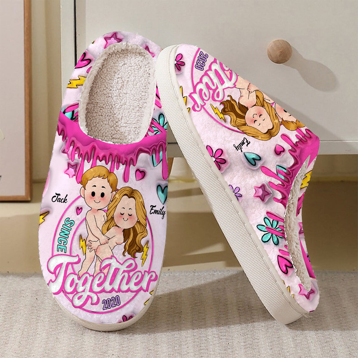 Gemeinsam seit - Personalisierte Paarpantoffeln