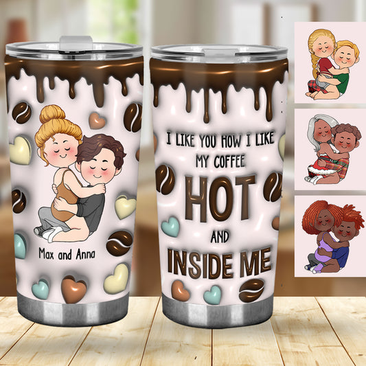Ich mag dich so, wie ich meinen Kaffee mag – personalisierter Paar-Trinkbecher
