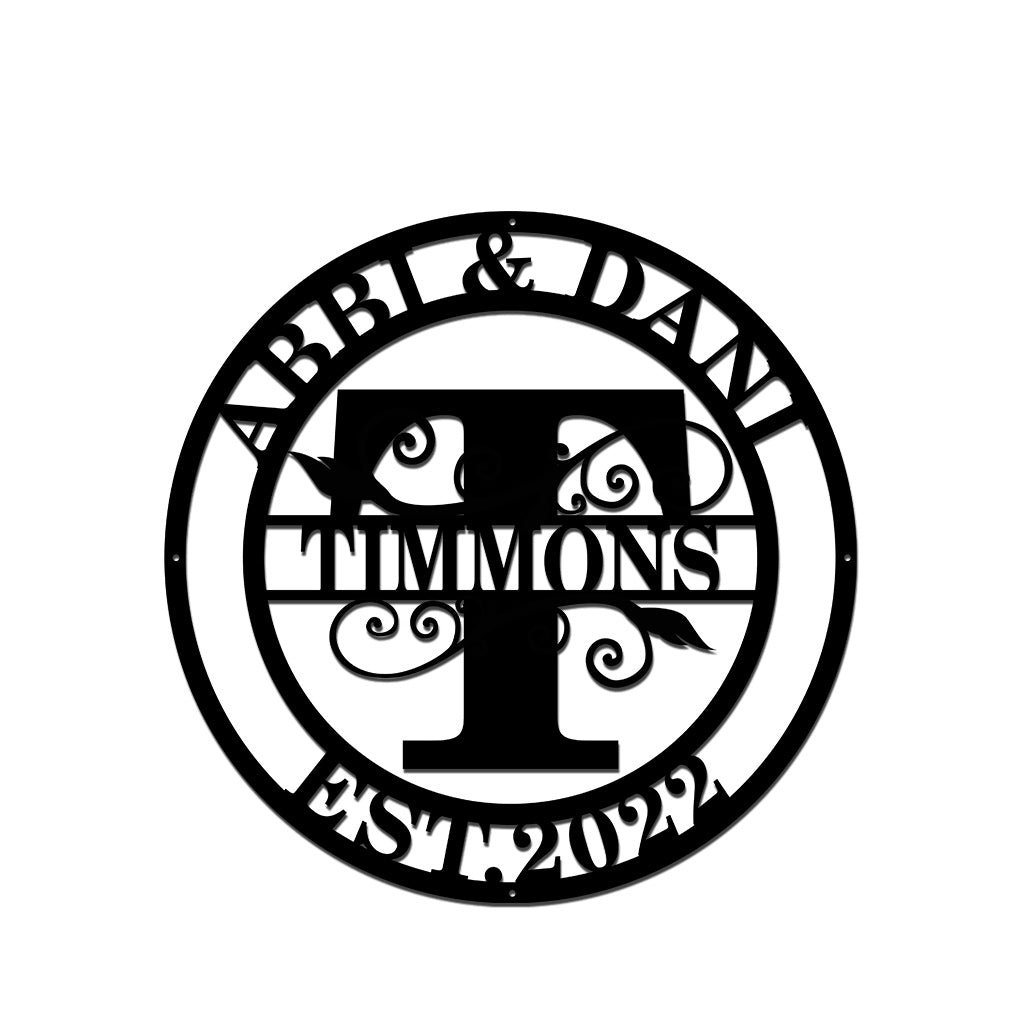 Familienname - Personalisiertes Einweihungsgeschenk aus Metall