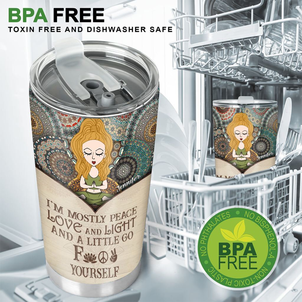 Ich bin größtenteils Frieden – personalisierter Yoga-Becher