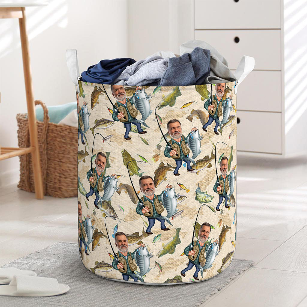 Photo Inserted Funny Fishing - Personalized Fishing Storage Basket