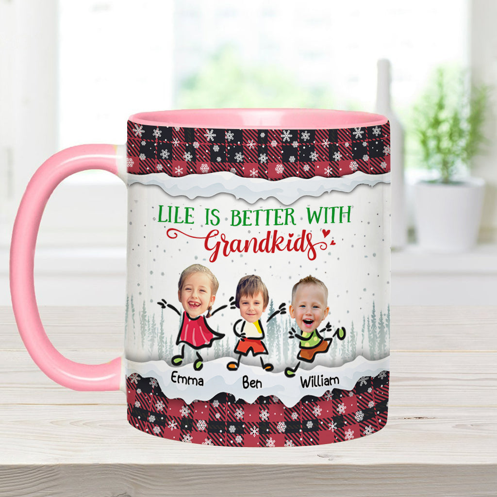 Life Is Better With Grandkids - Personalized Grandma Accent Mug