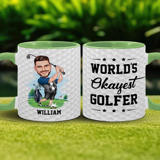 World's Okayest Golfer - Personalized Golf Accent Mug