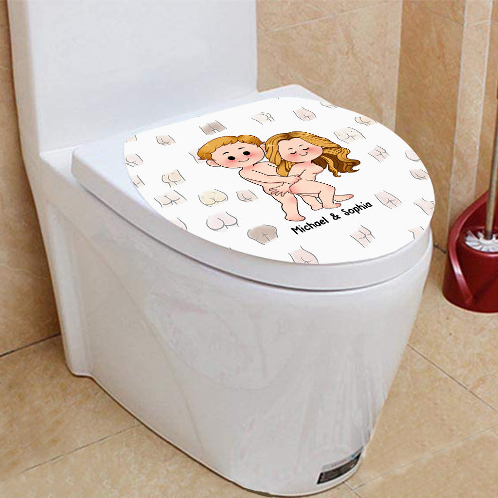 Ich hoffe, dein Tag ist so schön wie dein Hintern – Personalisiertes Badezimmer-Vorhang- und Matten-Set für Paare