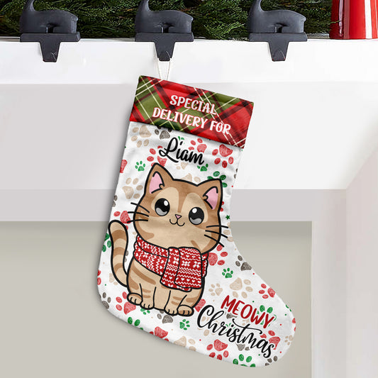 Meowy Christmas - Personalized Cat Christmas Stockings