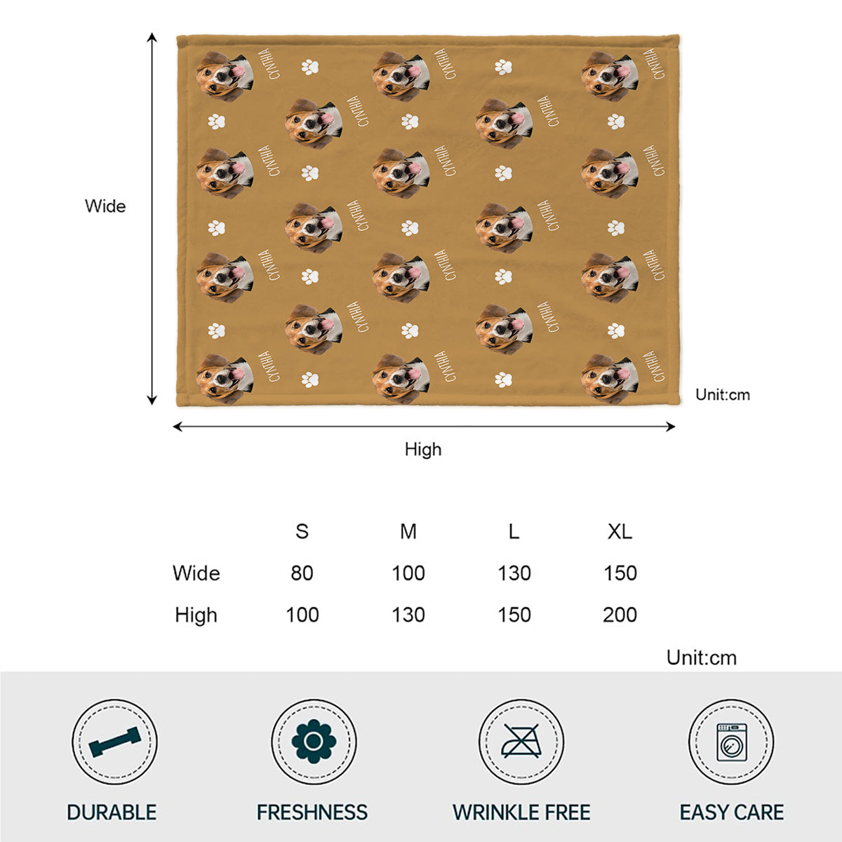 Custom Dog Face - Personalized Dog Blanket