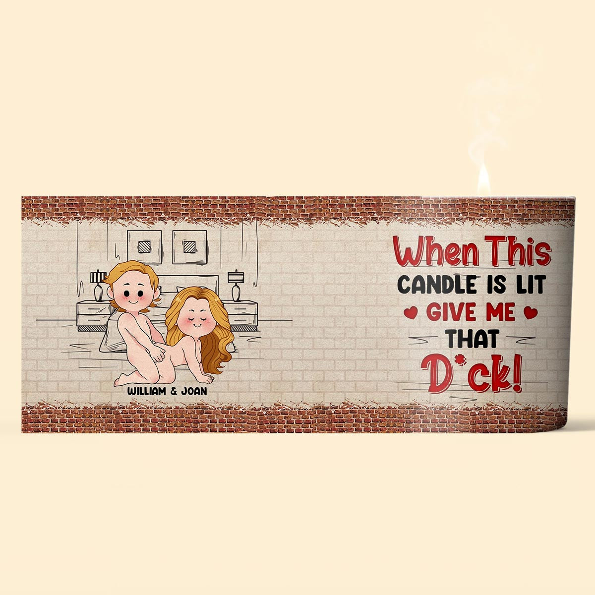 Wenn diese Kerze einen Deckel hat – personalisierte Paarkerze mit Holzdeckel
