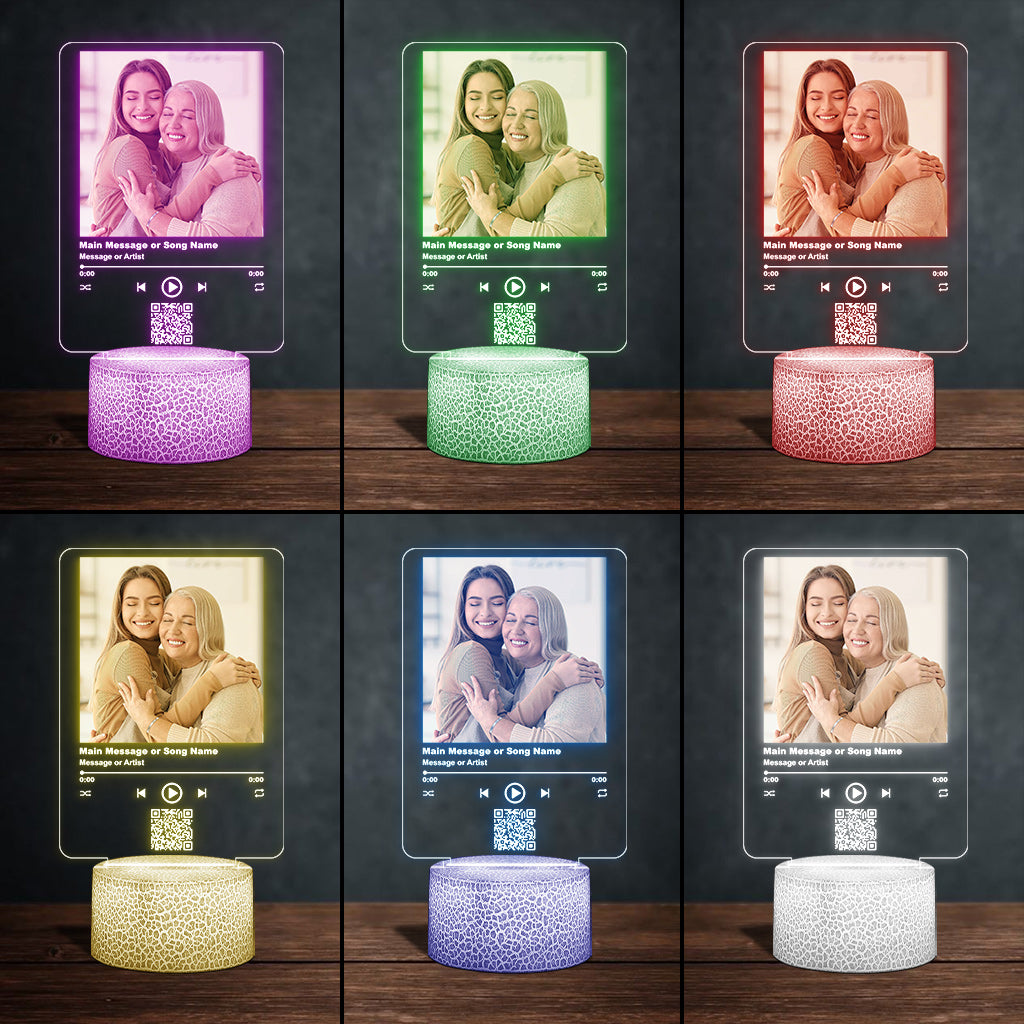 Sentimentale Geschenke für Bonus-Mama – Geschenk für Mama – Personalisierte, geformte Plakettenleuchte