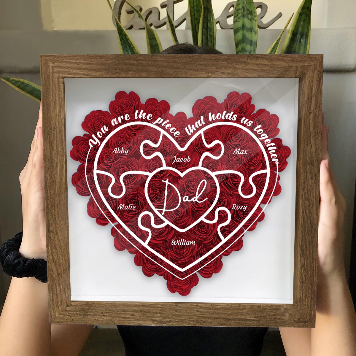 Mama, du bist das Wichtigste – Geschenk für Mama, Oma, Tante, Papa – Personalisierte Blumen-Schattenbox