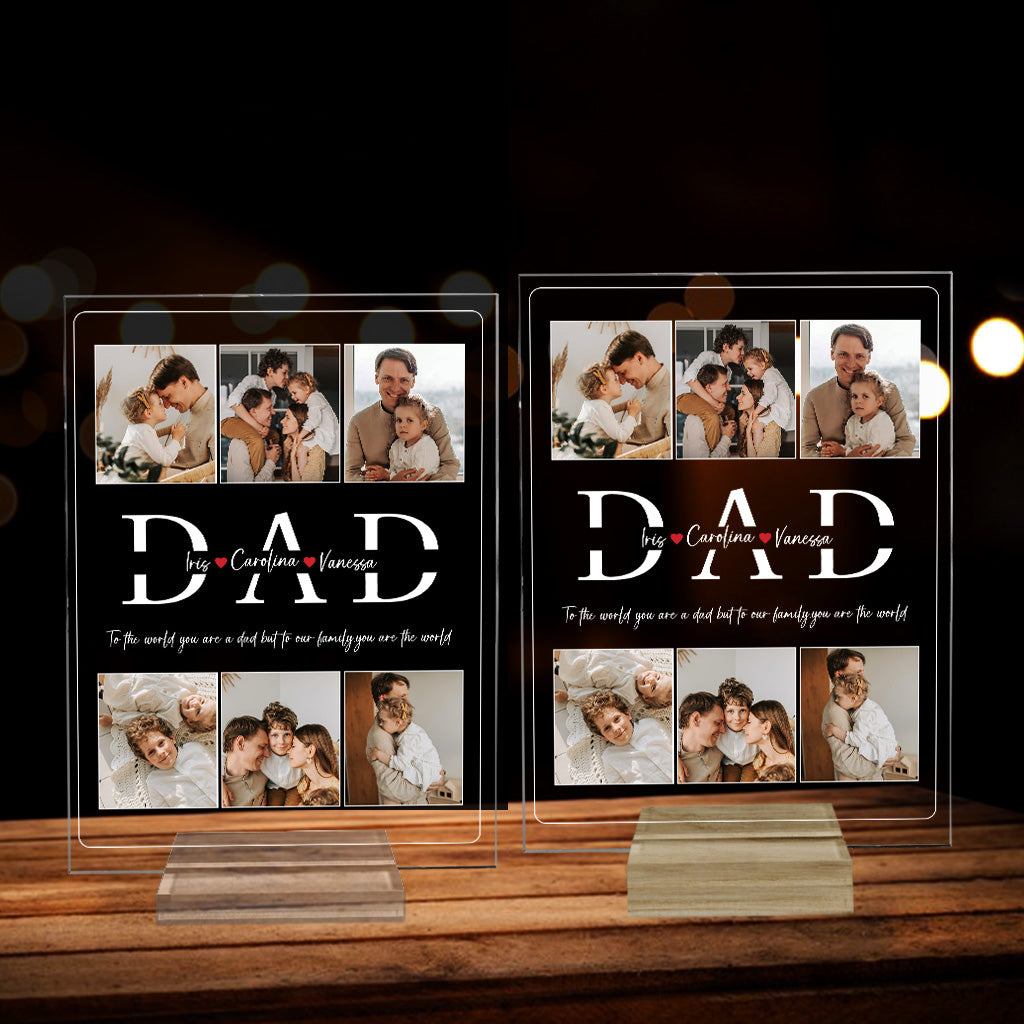 Bester Papa aller Zeiten – Personalisierte transparente Acrylplakette für Väter
